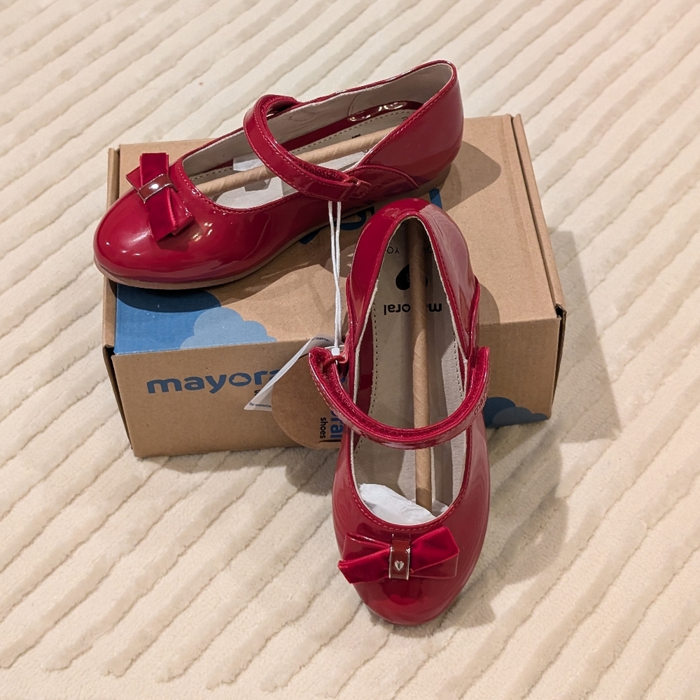 Mayoral Glossy Red Mary Jane Dress Shoes